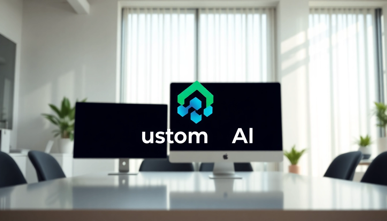 Craft a stunning custom AI logo design in a professional office setting with modern elements.