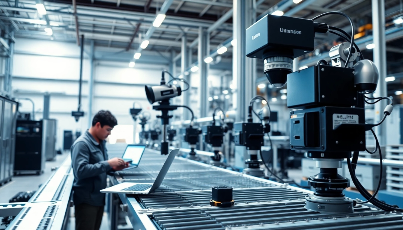 Machine vision system setup showcasing advanced technology in an industrial environment.
