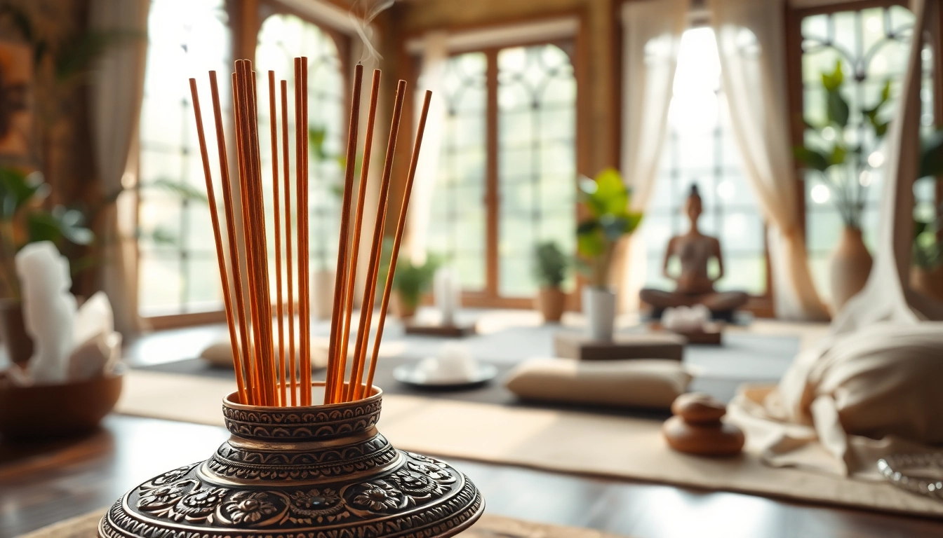 Utiliser des incenses pour cleansing dans un espace de méditation serein avec des cristaux.