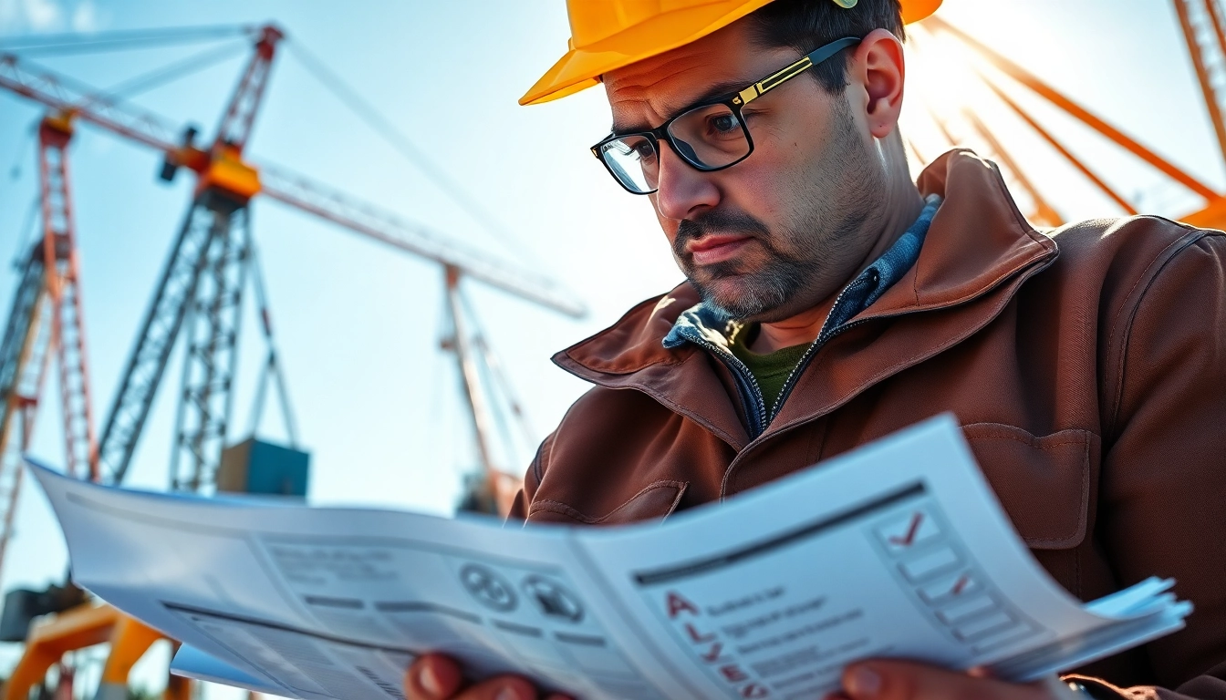 Reviewing NVQ Level 4 Crane supervisor answers amid construction site protocols.