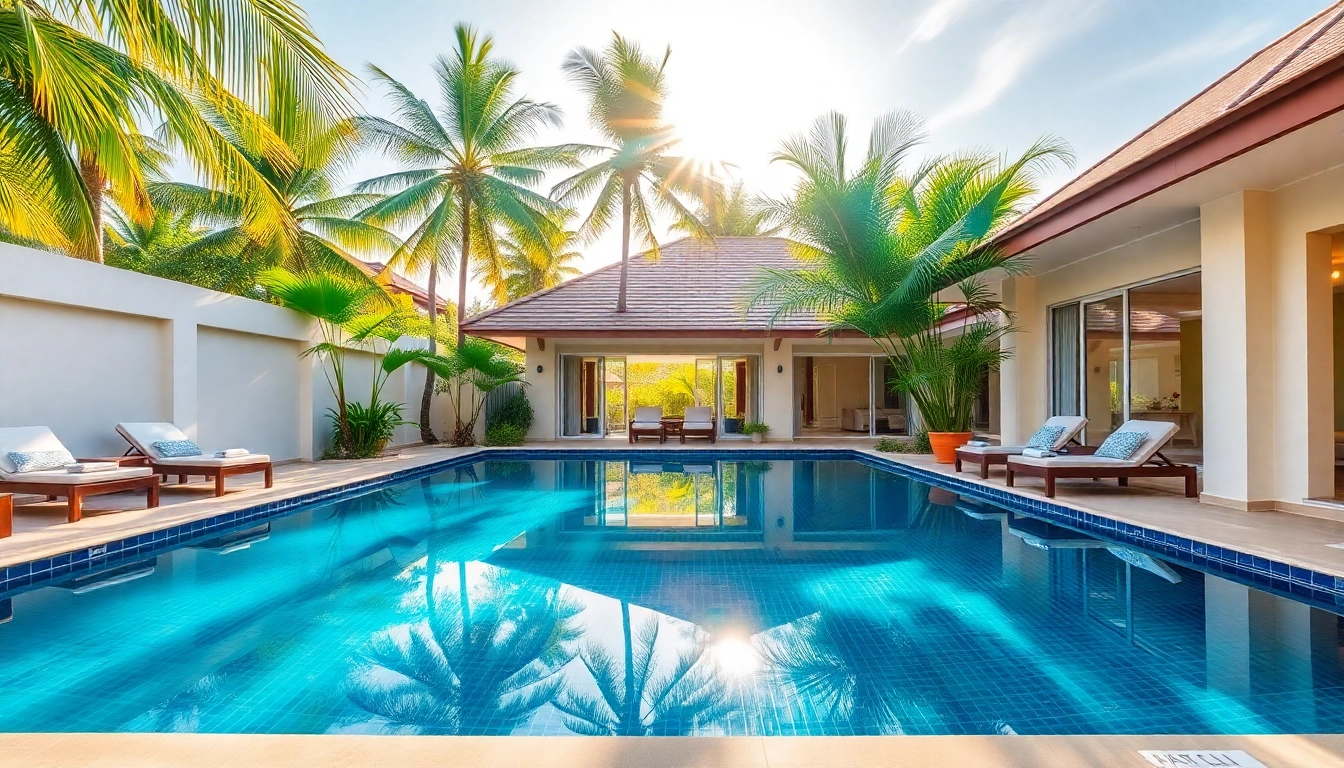 Elegant pool villa for rent in real estate Phuket, showcasing luxury and tropical beauty.
