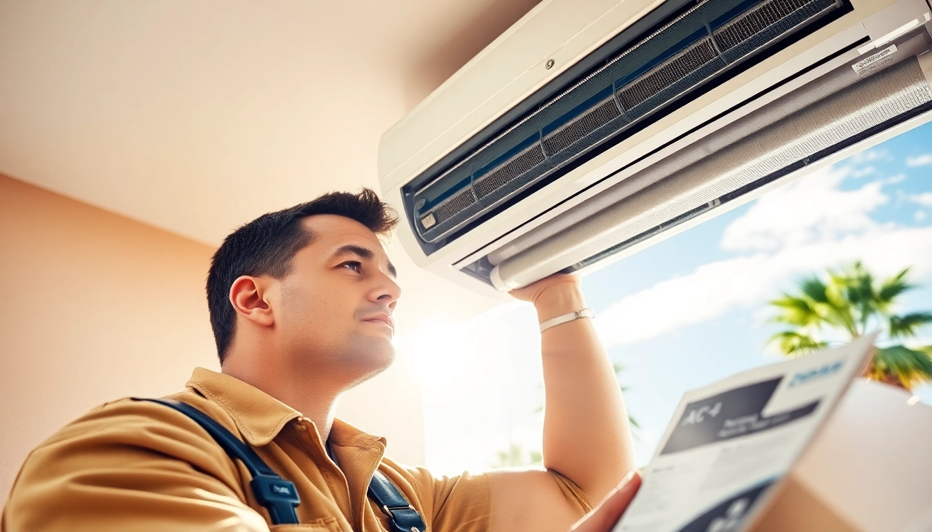 Skilled technician providing ac repair phoenix az in a bright residential environment.