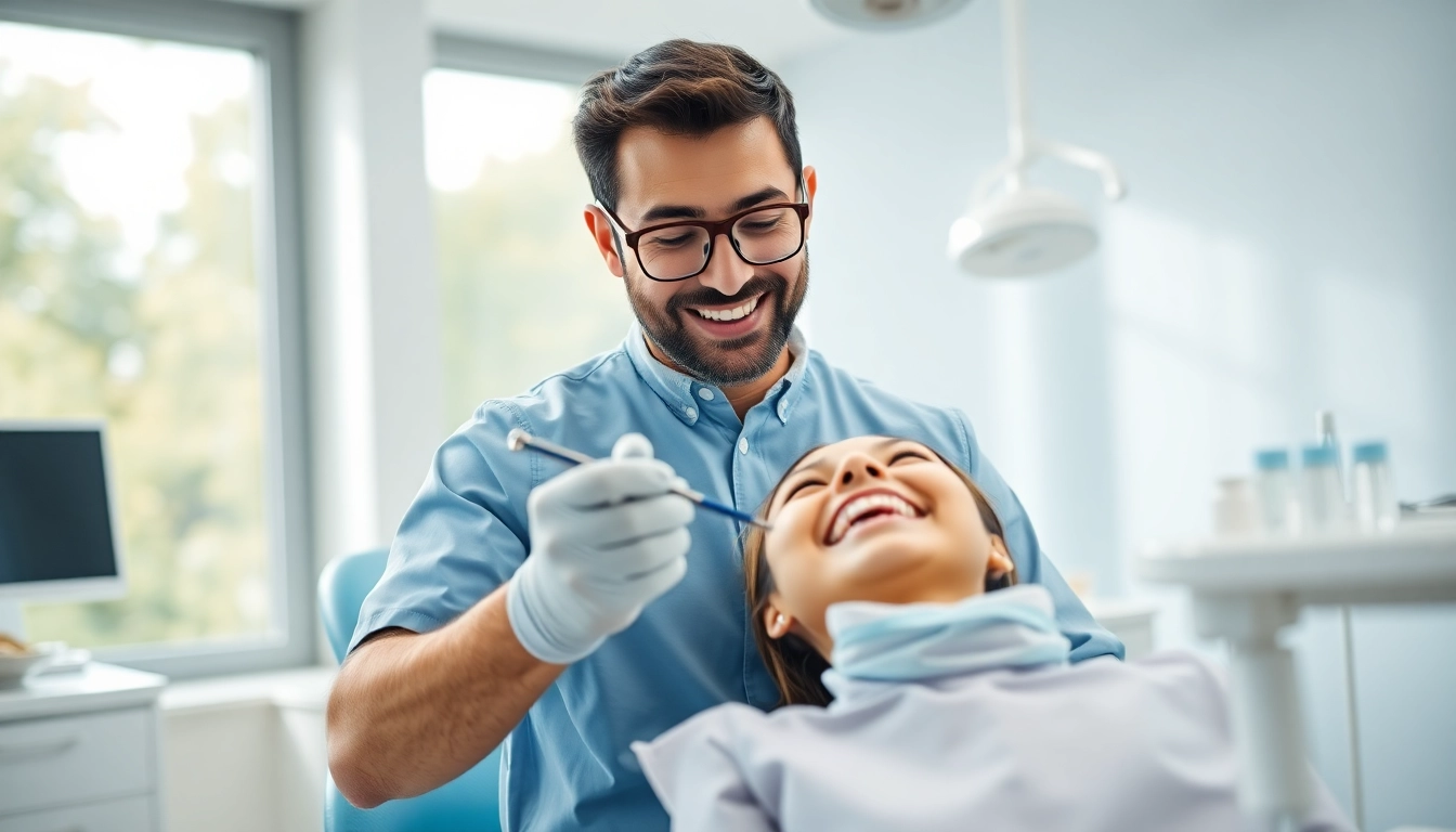 Showcasing hygiene practices in a dental clinic with a professional dentist engaged with a patient.