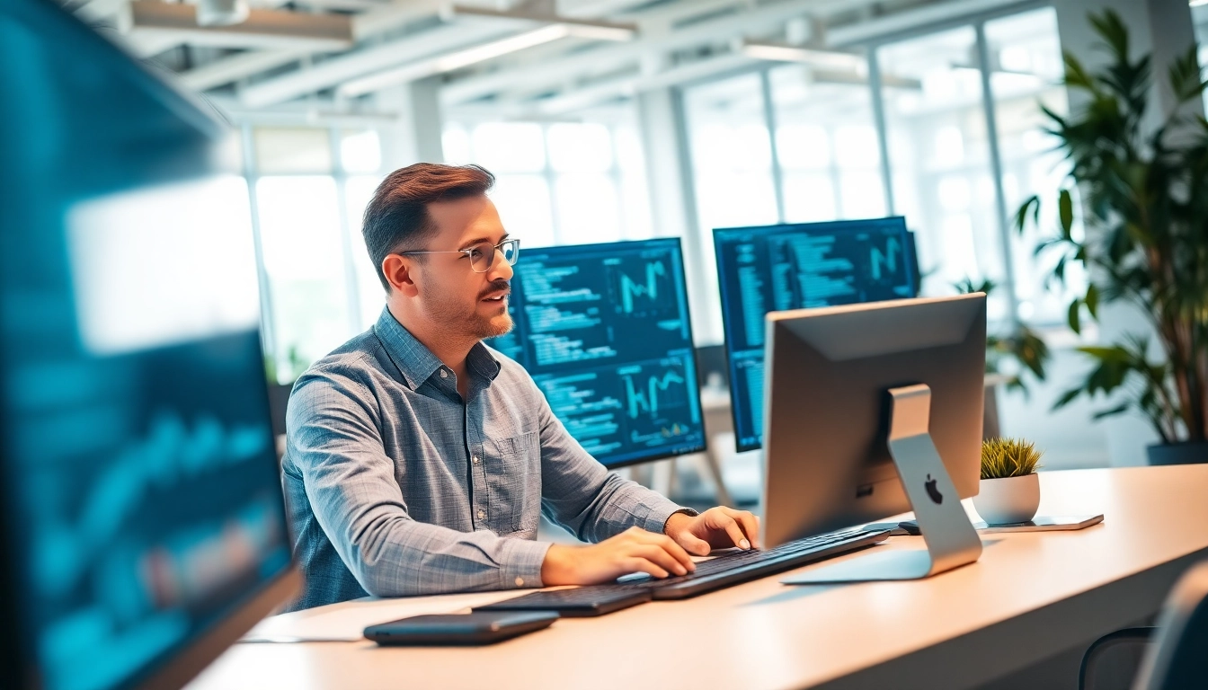 IT Services Markham: Professional IT consultant analyzing data in a modern office.