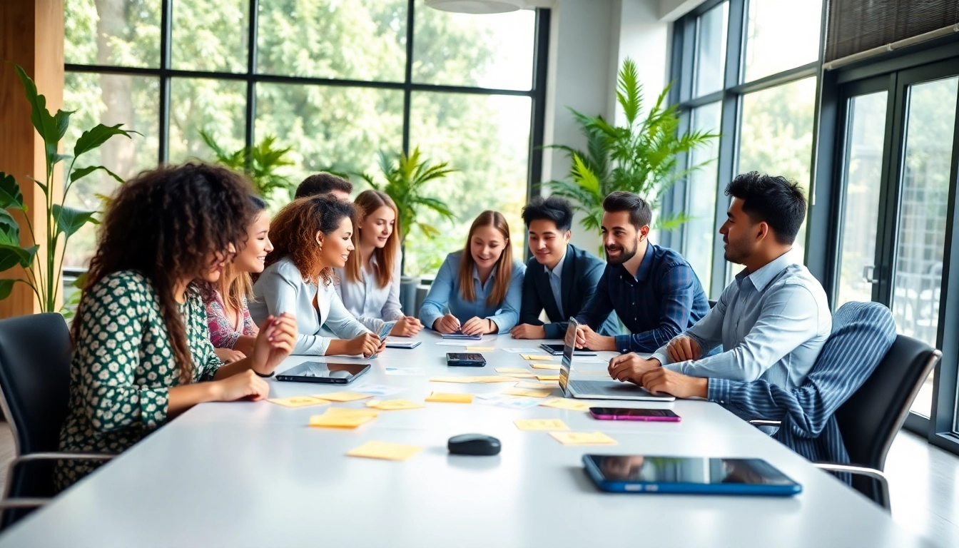 Collaborative team at a cannabis marketing agency brainstorming innovative strategies.