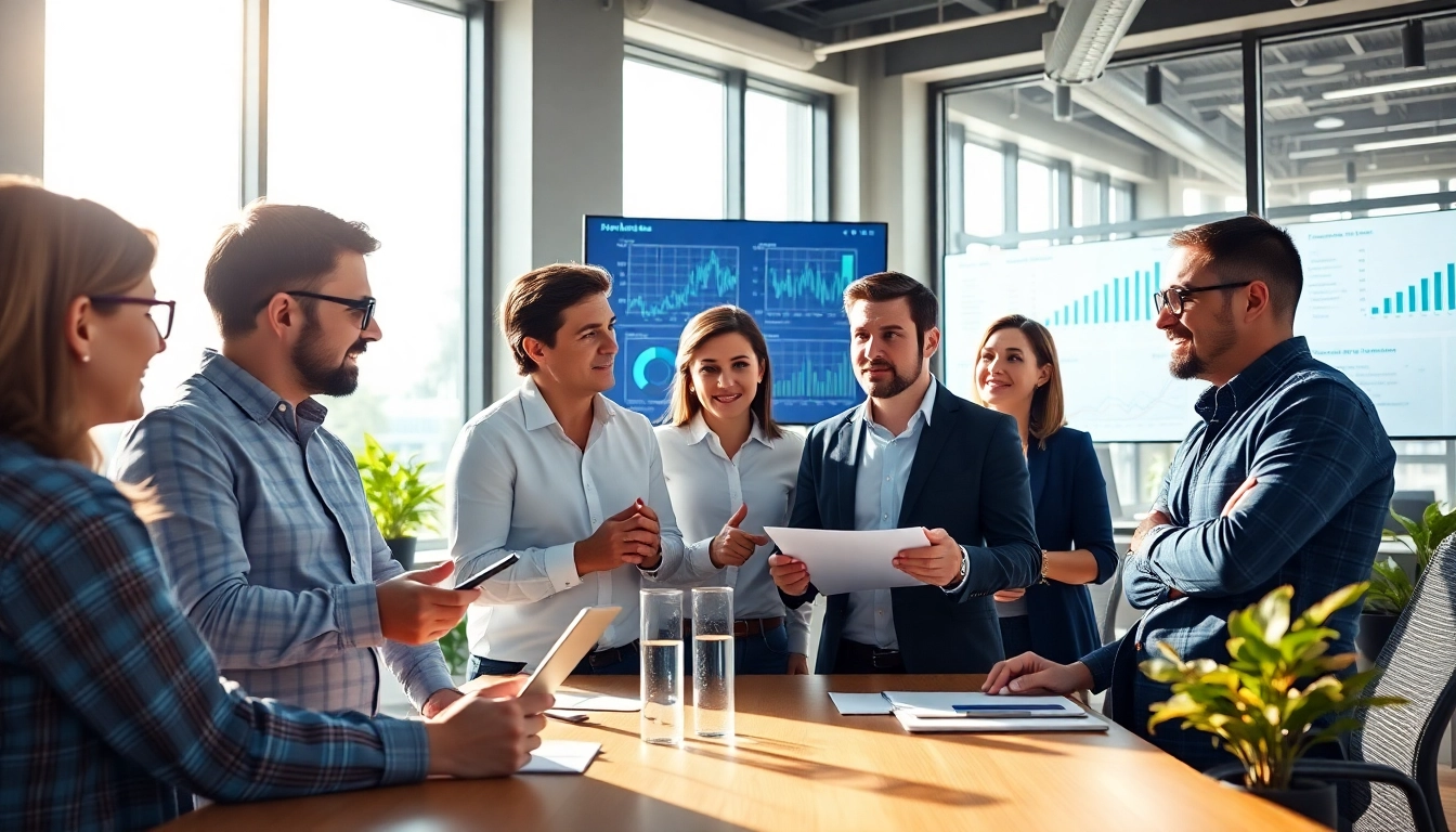 Enhance competitive intelligence strategies through collaborative business analysis in a modern office.