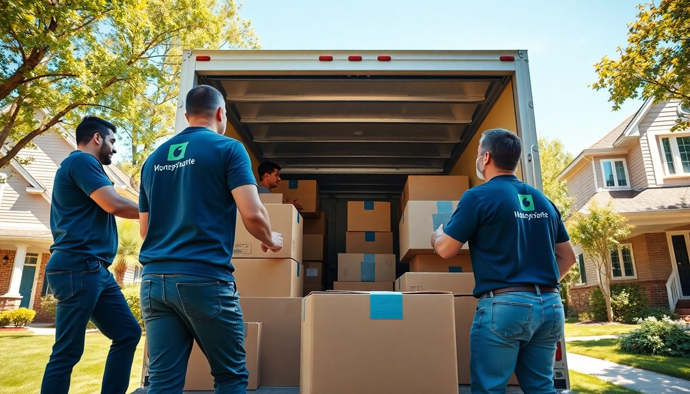 Movers at https://starvanlinesmovers.com expertly packing items into a truck in a serene neighborhood.