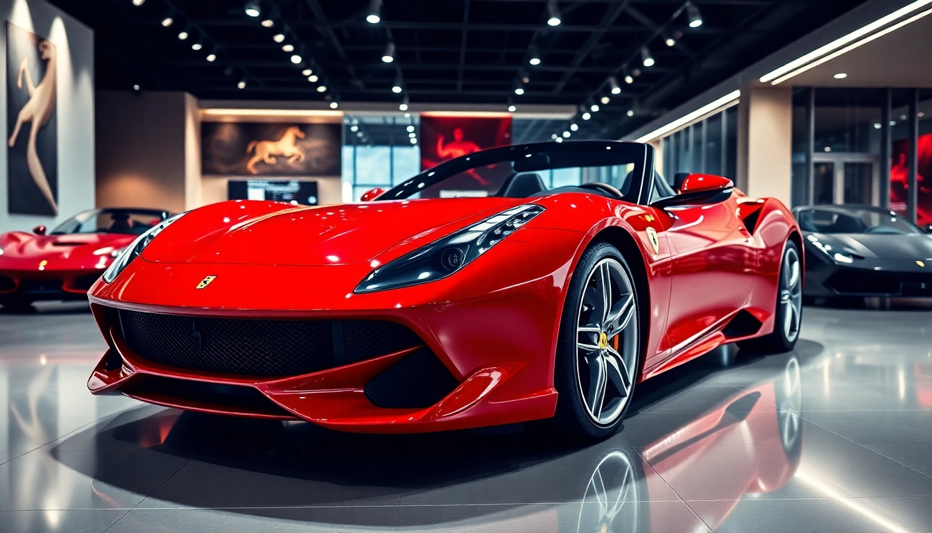 Experience luxury and elegance at Ferrari dealership Cape Town with a stunning red Ferrari on display.