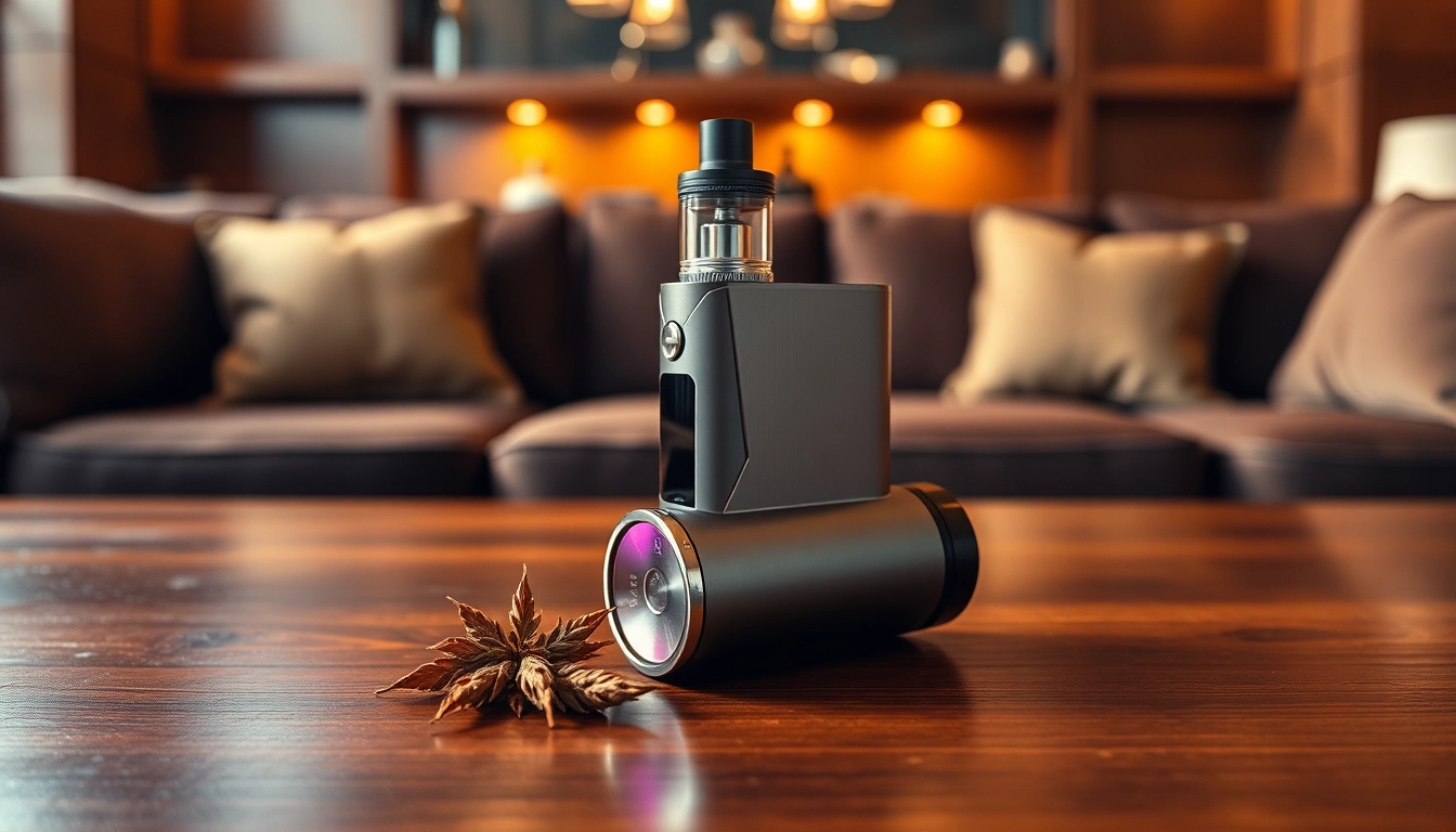 Experience the tugboat vape in a luxurious setting, highlighting its sleek design and rich ambiance.