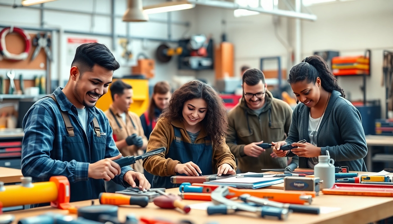 Students actively learning at a trade school in Tennessee, showcasing hands-on training and community engagement.