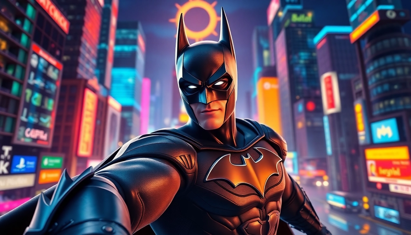 Daftar batman138 dengan karakter pahlawan super digital di latar kota yang berenergi.