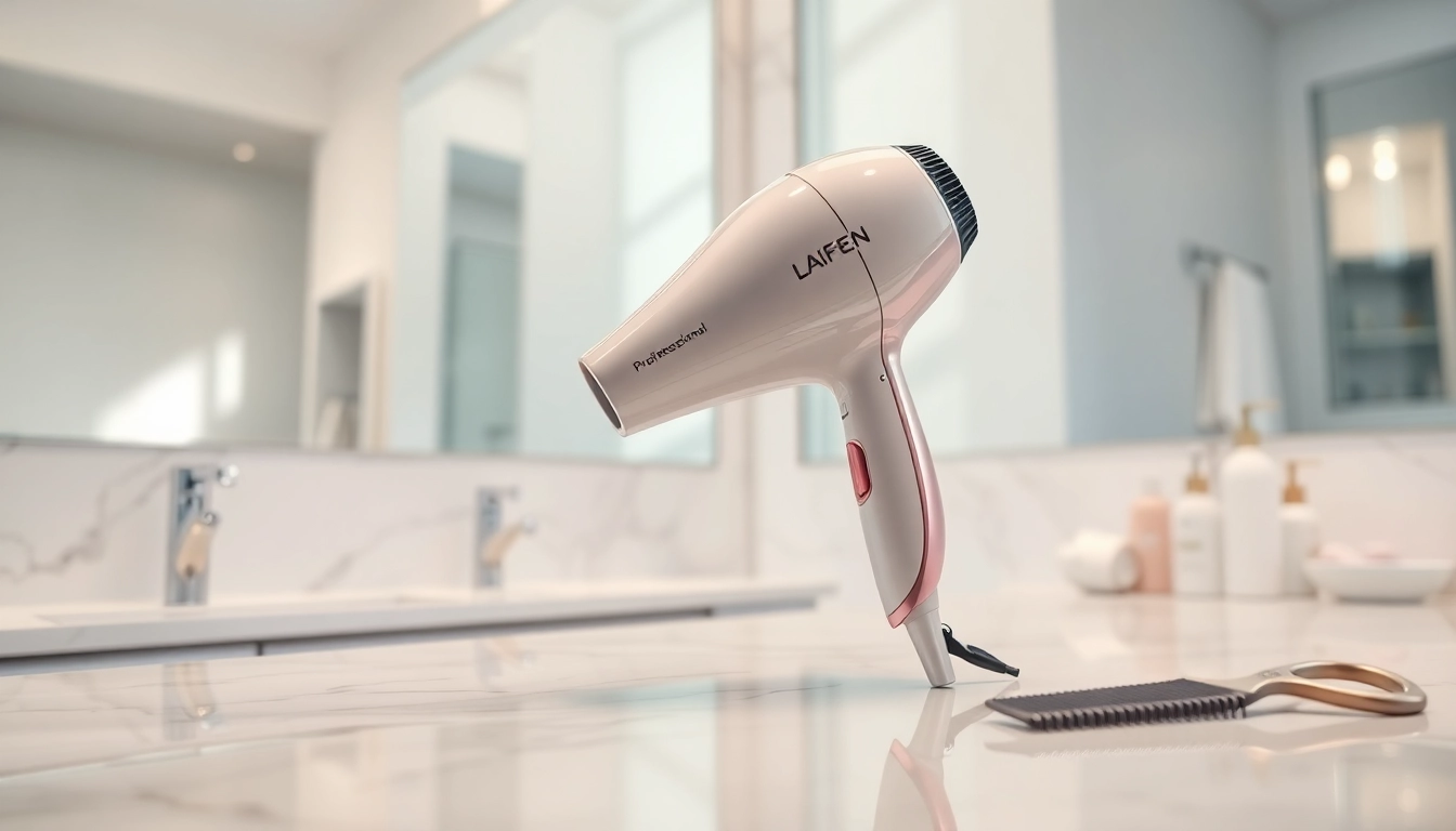Enhance your styling experience with Laifen hair dryer showcasing sleek design and powerful performance.