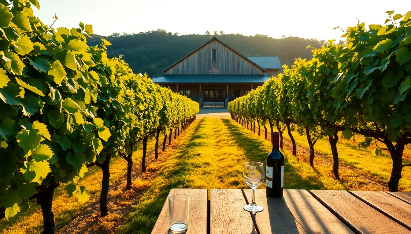 Visit clarksburg wineries with lush vineyards and inviting scenery in the golden hour.