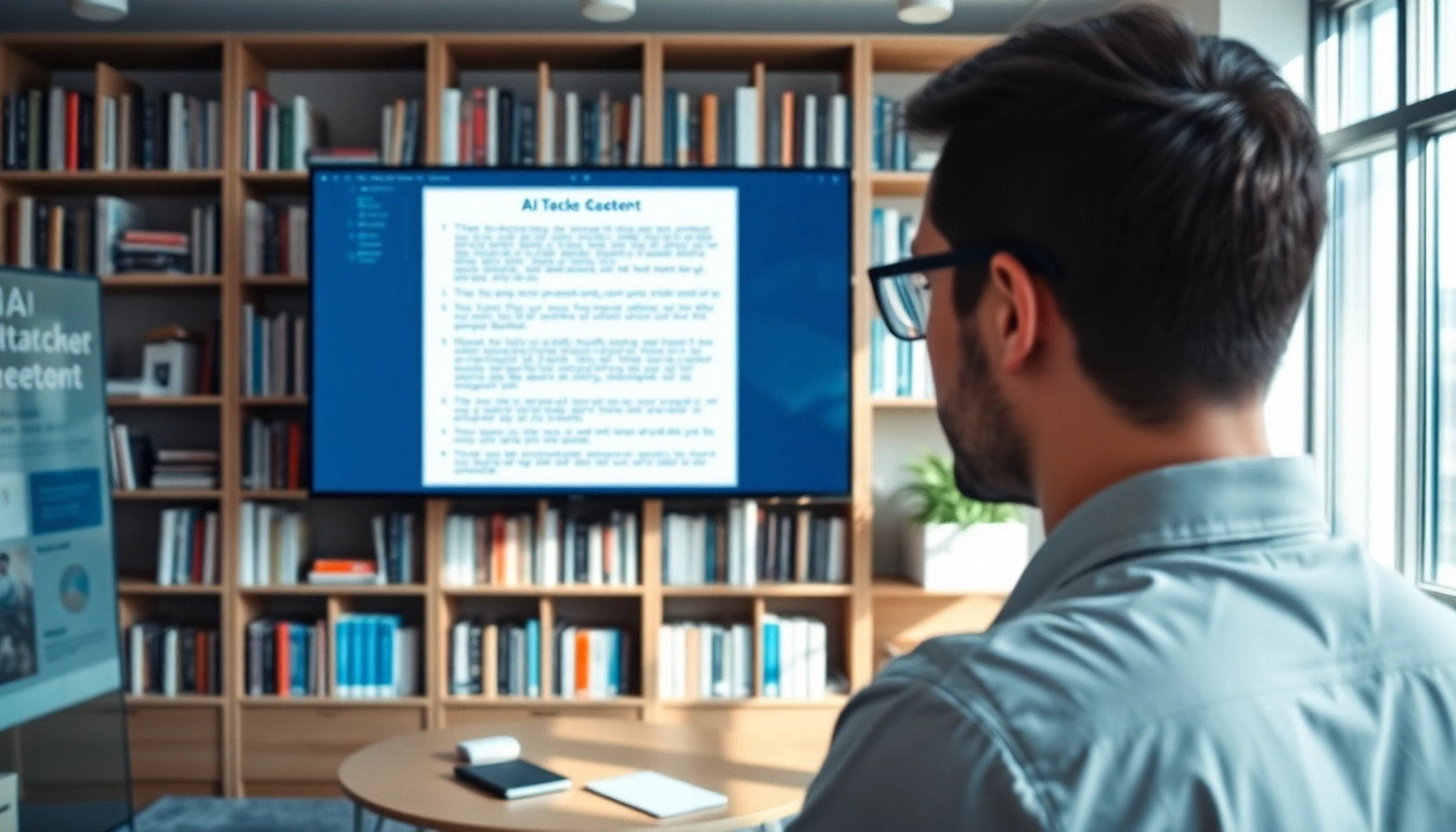 Analyze content easily with an AI checker in a modern workspace featuring text analysis.