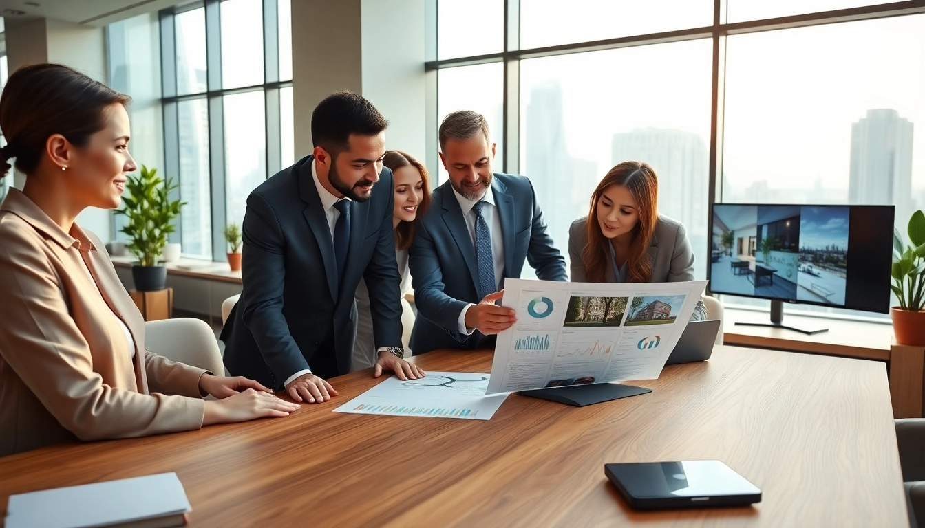 Enhance property management efficiency through teamwork in a modern office setting.