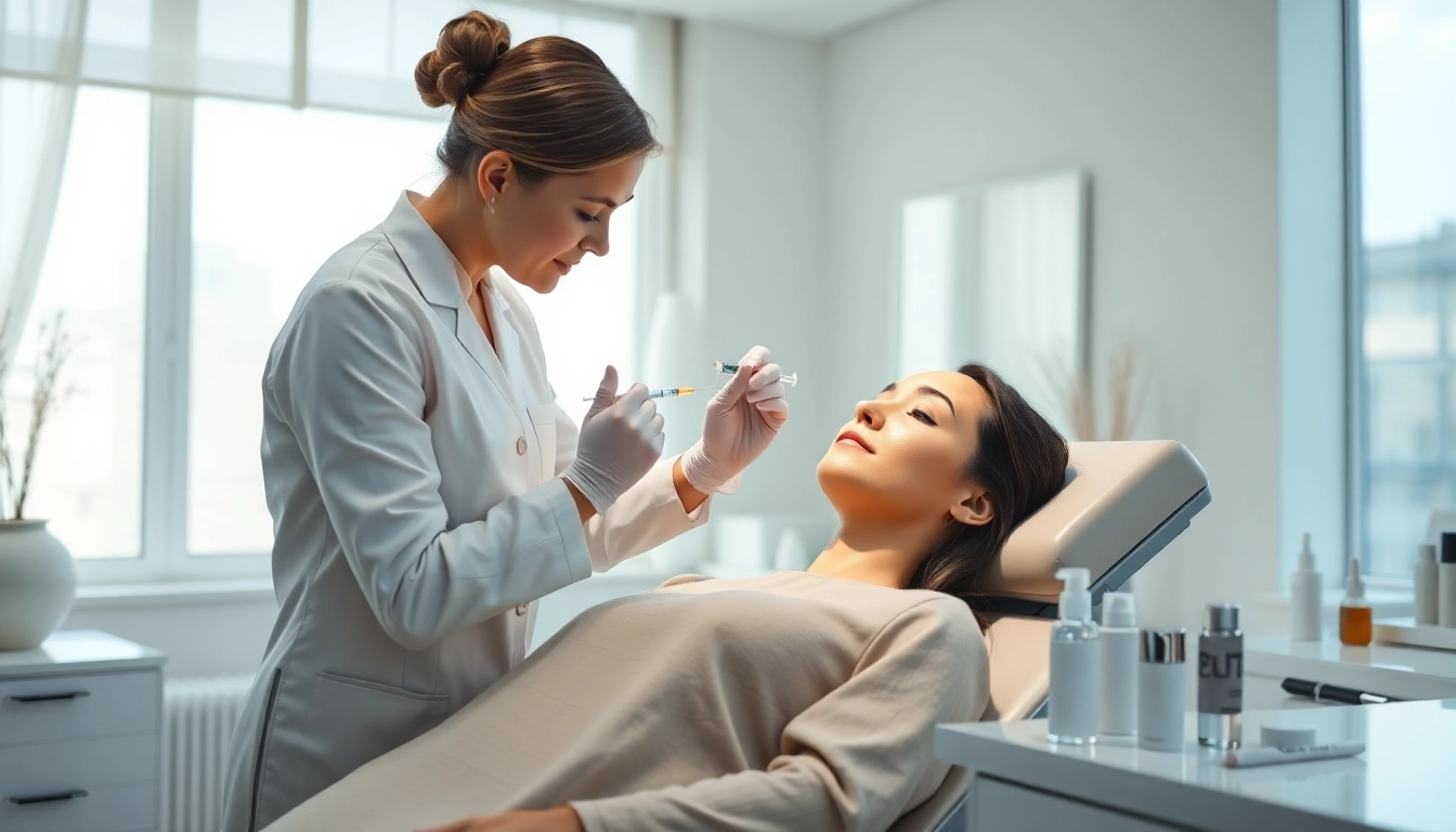 Receive expert Botox treatments near me, showcasing a professional aesthetician in a modern clinic.