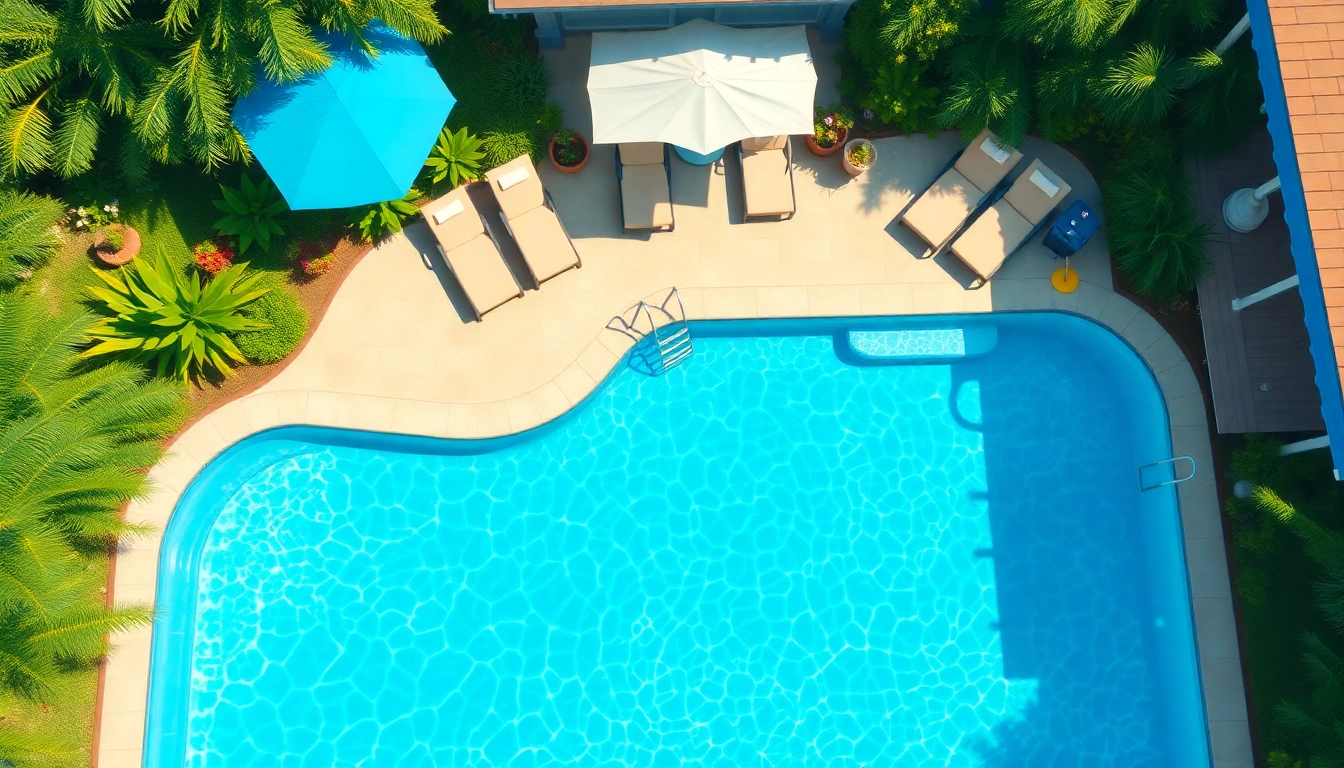 Enjoy stunning Pool services Queen creek with a pristine blue swimming pool surrounded by a sunny patio.