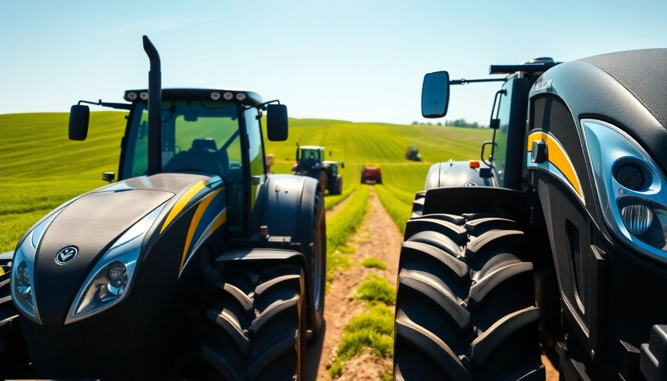 Die New Holland Maschinen arbeiten effizient auf einem grünen Feld.
