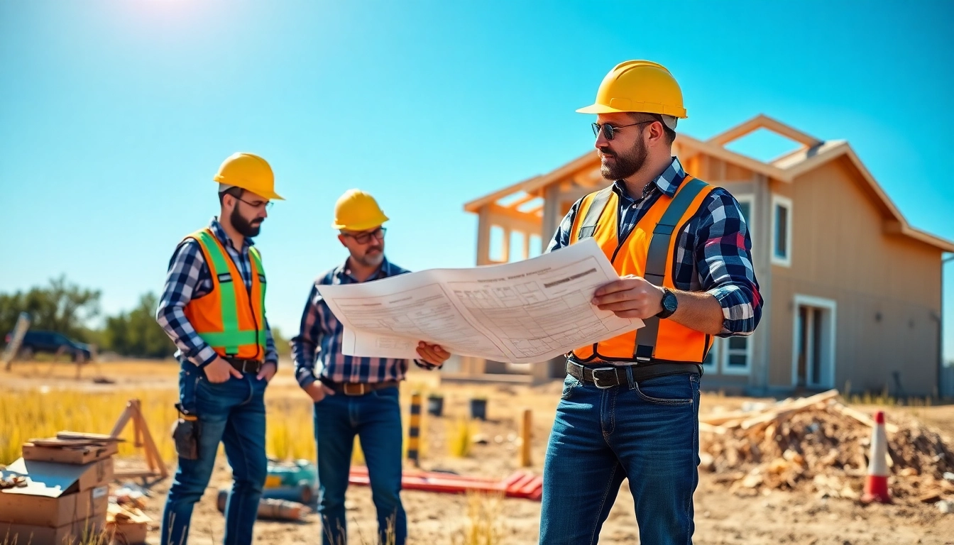 Builders collaborating on a construction project for texas association of builders members in a vibrant Texas setting.