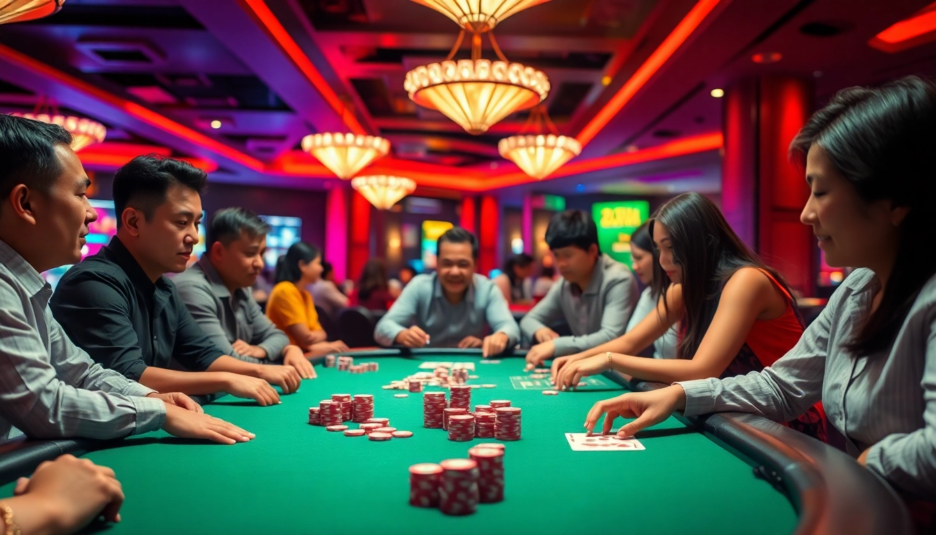 Trusted Online Casino Philippines 2025 featuring players eagerly engaging at dynamic gaming tables.