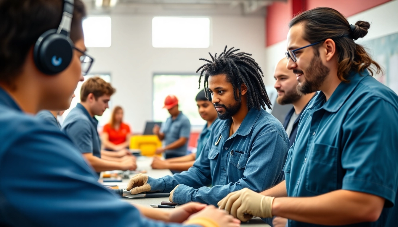 Students learning at trade schools in Hawaii in a hands-on training environment.