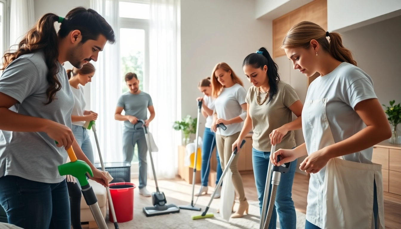 Professionals performing bond cleaning brisbane with precision in a bright apartment.