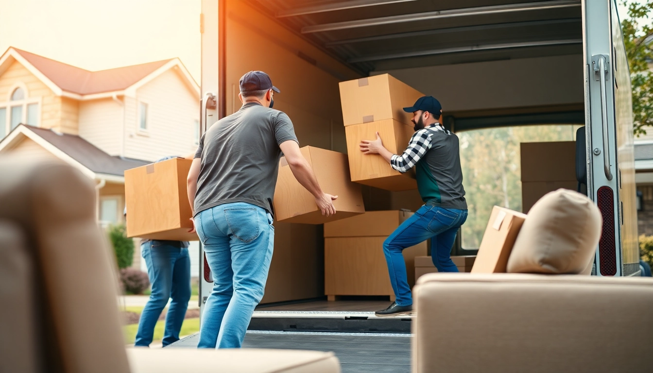 Movers Calgary team efficiently loading furniture into a truck, showcasing professional service.