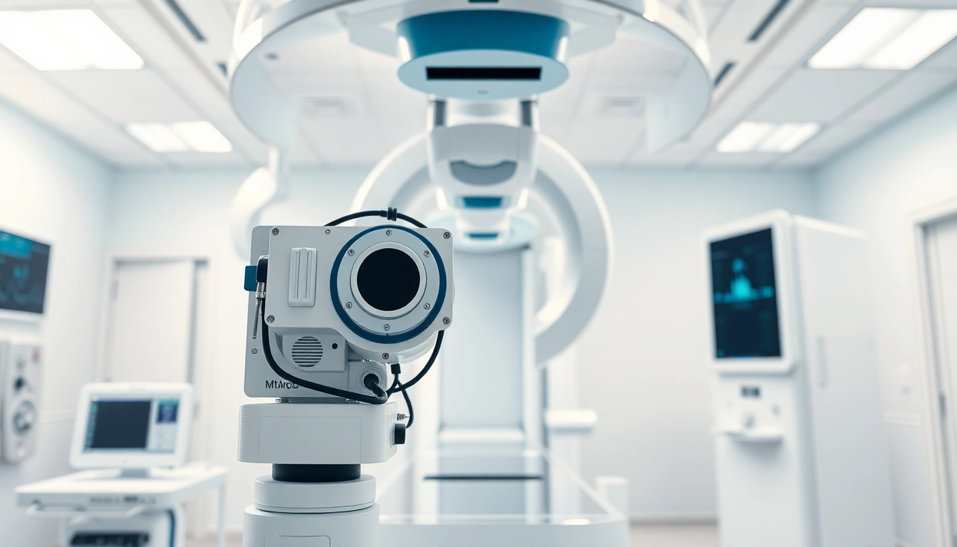 Showcase of medical parker equipment in a hospital highlighting advanced technology and professionalism.