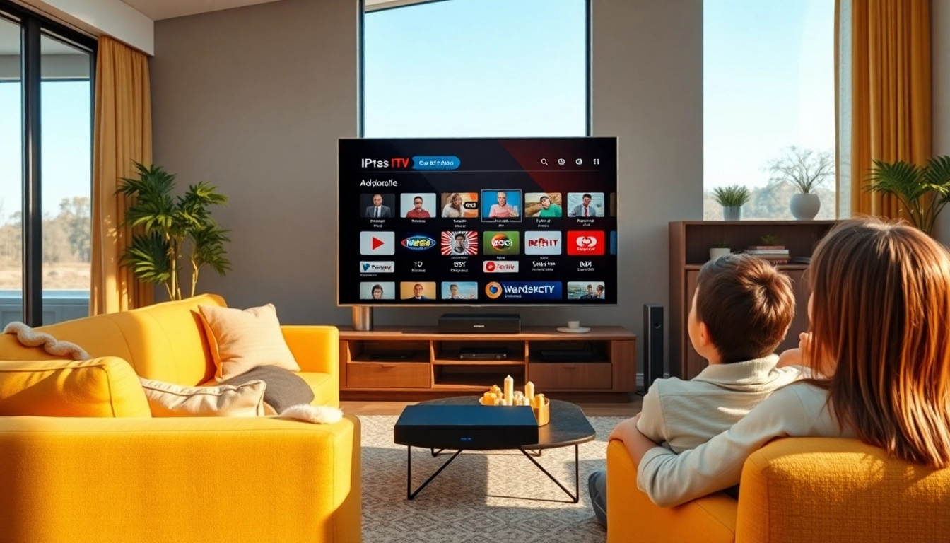 Visualize Code iptv streaming on modern devices in a cozy living room setting.