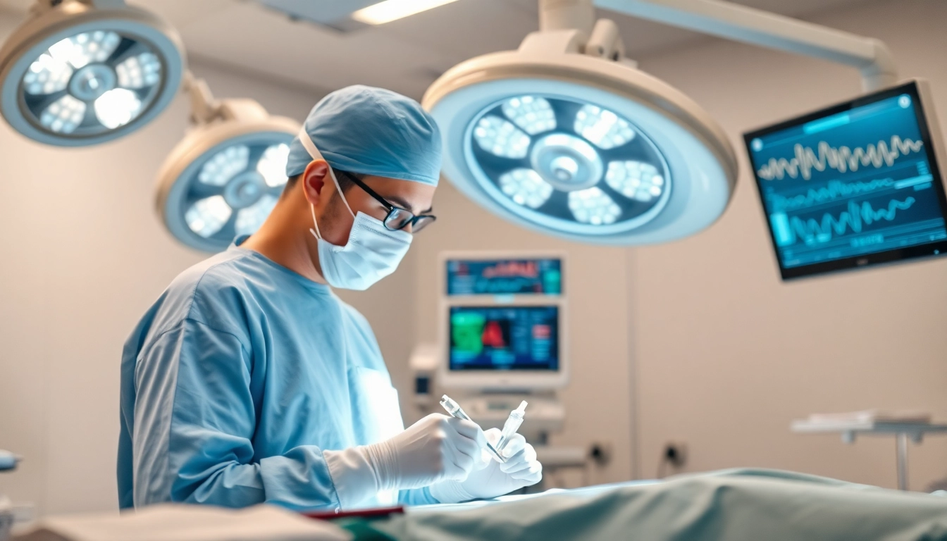 Bauchdeckenstraffung Braunschweig: surgeon performing a precision operation in a modern clinic.