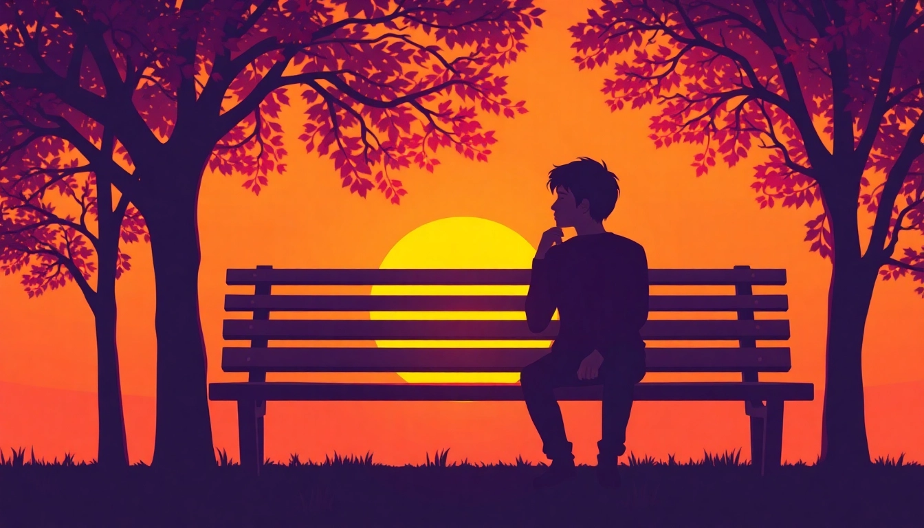 Person reflecting on their feelings during a relationship breakup in a serene park setting.