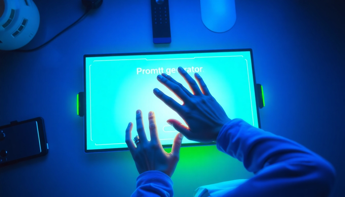 Create an engaging user experience with a prompt generator on a bright digital interface.