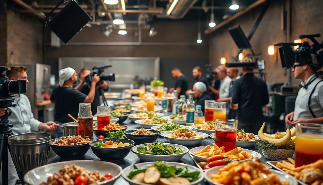 Enjoy Hamilton Ontario movie catering services with a vibrant film set dining experience featuring gourmet dishes.