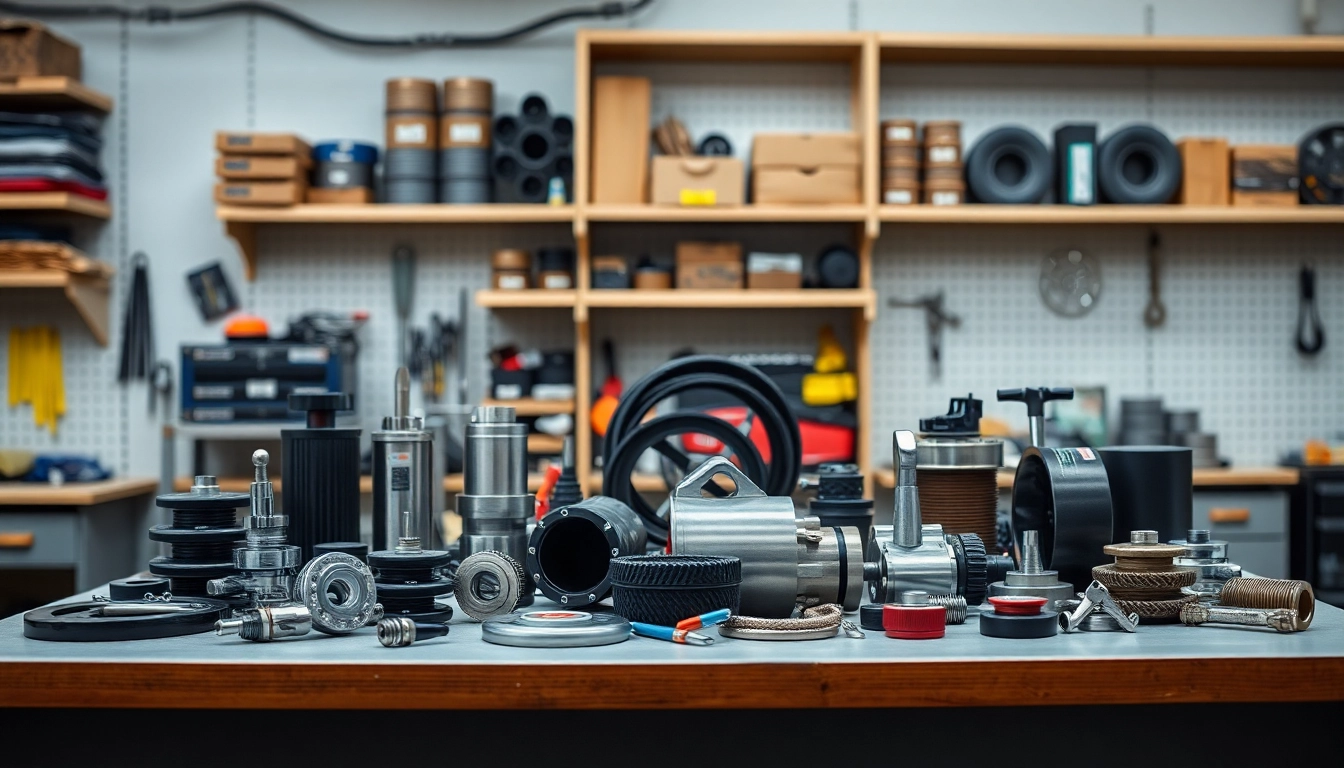 Shop quality Jerr Dan Parts arranged attractively on a workshop table.