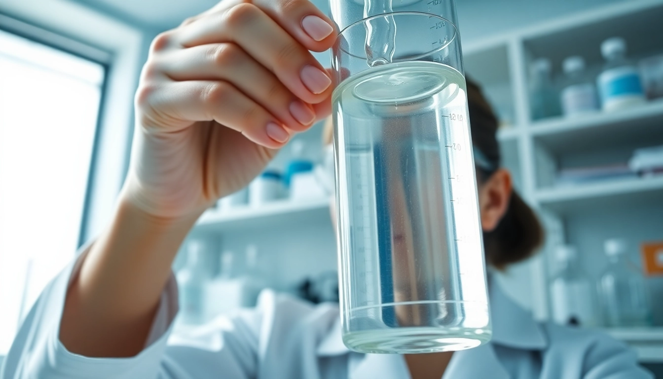 Testing Hydroxyethyl MethylCellulose in a lab, showcasing its viscous texture and clarity.