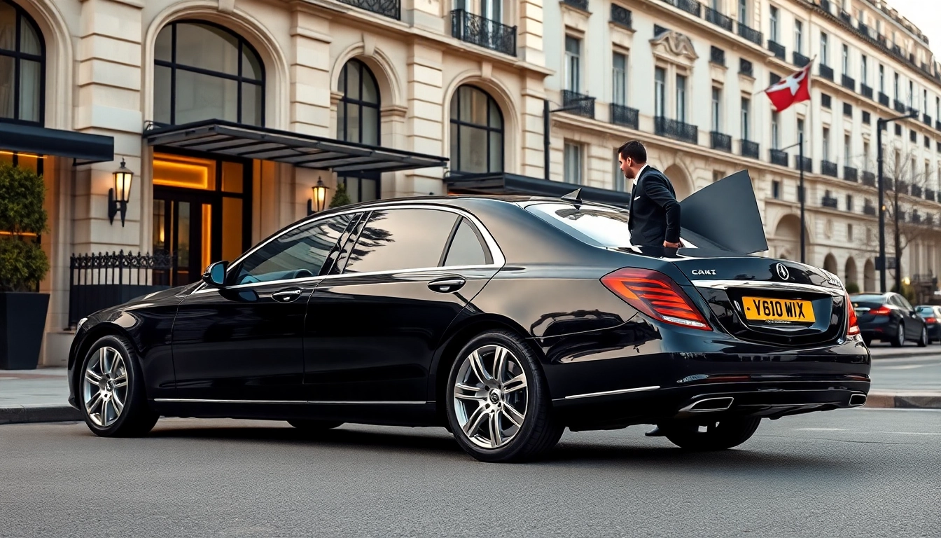 Experience premium chauffeur service london with elegant car and professional chauffeur welcoming guests.