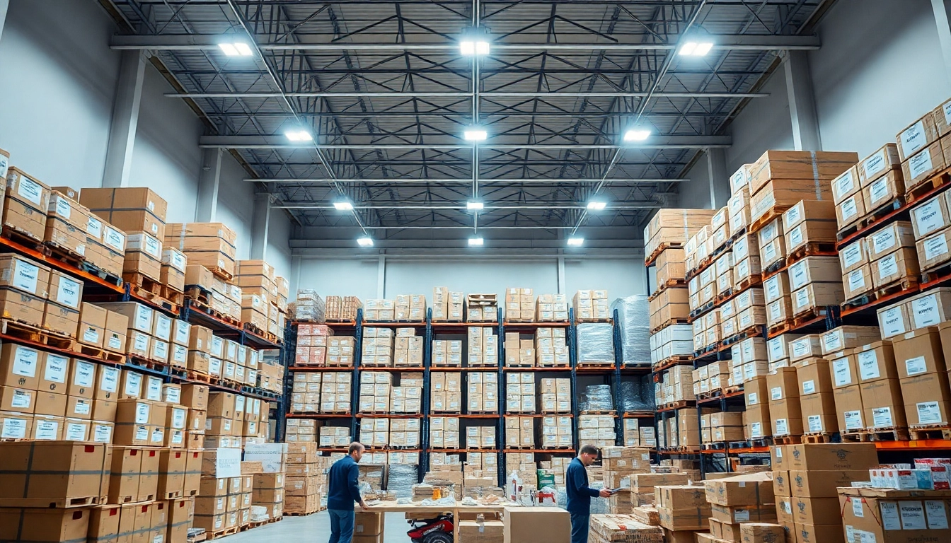 Efficiently organized amazon wholesale warehouse showcasing stocked products ready for shipping.