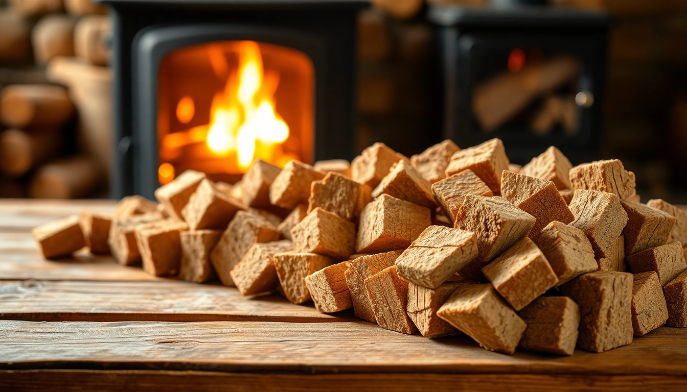 Discover the best wood briquettes Europe showcased on a rustic table.