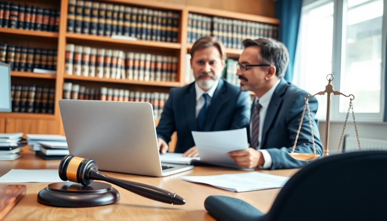 Engaging Maryland Workers Compensation Lawyer consulting with a client in an office setting.